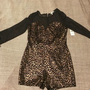 Gold and black romper